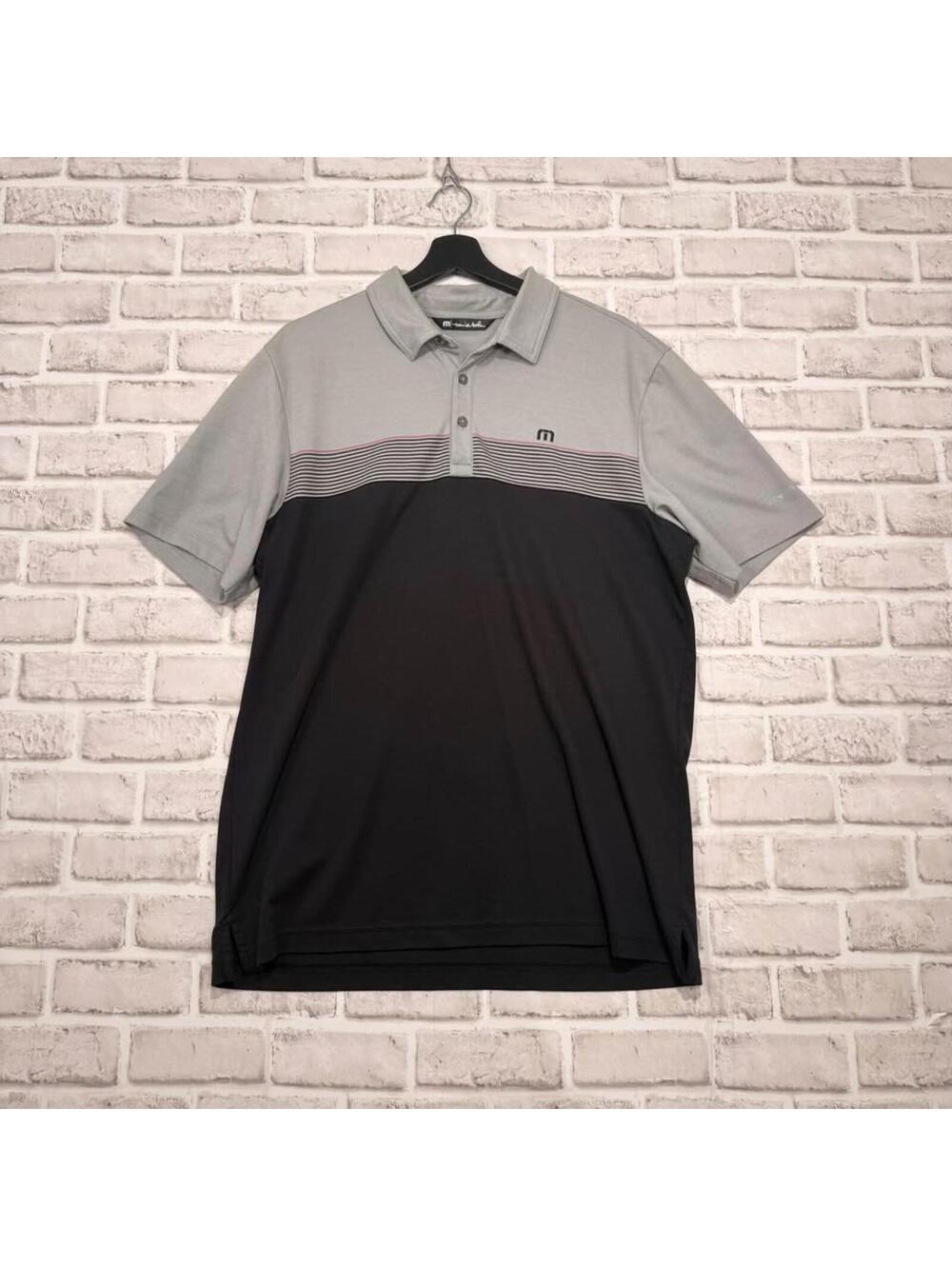 Travis Mathew Golf Shirt Gray and Black Men's L